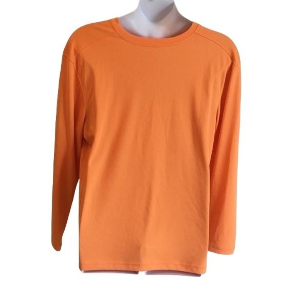 Bimini Bay Long Sleeve Orange Polyester Shirt Men's Large